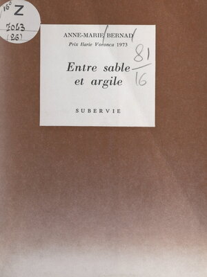 cover image of Entre sable et argile